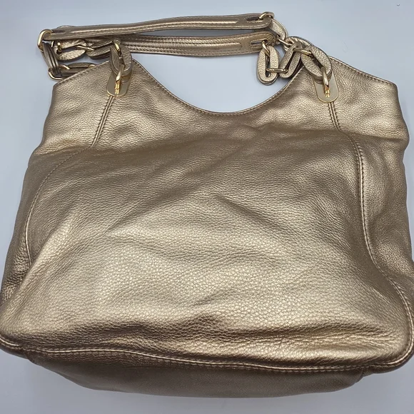 Michael Kors Gold Textured Shoulder Bag - Picture 15 of 15